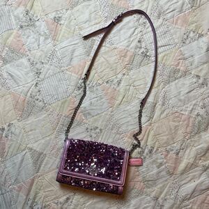 coach vintage y2k lilac purple pink sequin crossbody bag